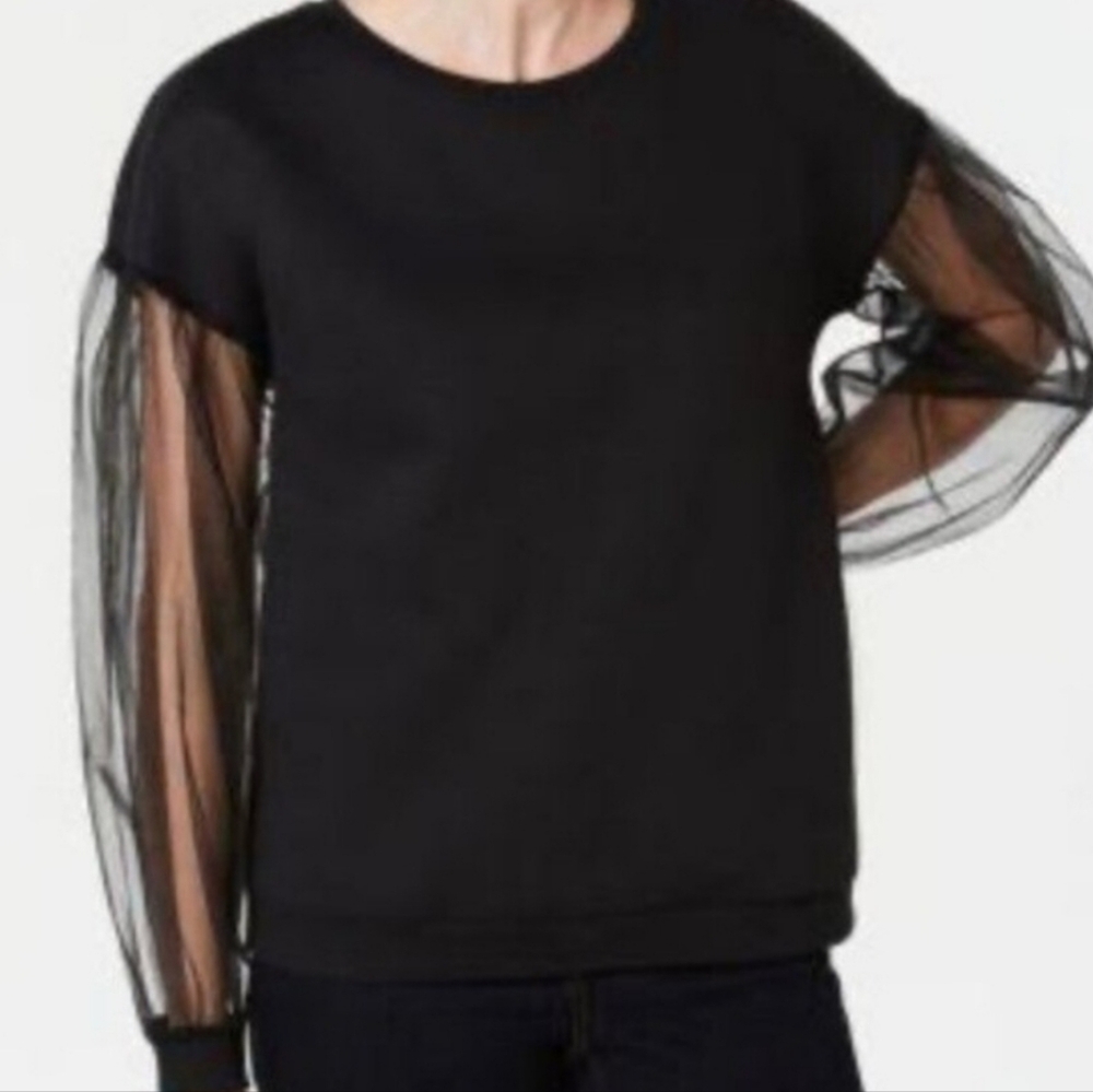 Inc International Concepts Sweater with Mesh Sleeves- Size M